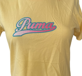 Next Level Women's Puma Graphic Yellow Short Sleeve Shirt Size Medium