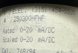 KJ Electric 250300HFHF DC Milliamperes Panel Meter 0-20 mA/DC