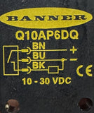 Banner Q10AP6DQ Diffuse Photoelectric Sensor 0.5m Range 10-30VDC 44862