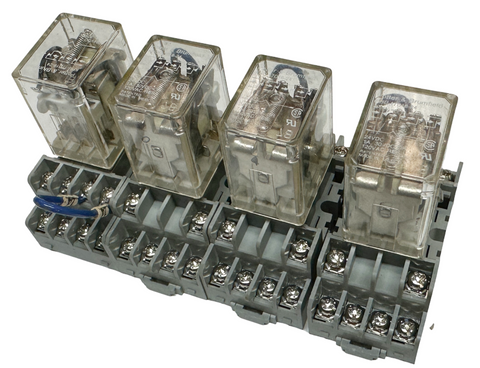 Lot of (4) Potter & Brumfield KHU-17D16-24 General Purpose Relay 24VDC w/ Base