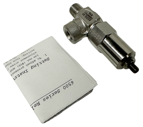 Hoke 6534L4Y Pressure Relief Valve 1/4" NPT 75-350 PSI Range 3000 PSI Max