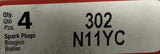 Pack of (4) Champion 302 N11YC Spark Plug Hyster 0097163 For Forklifts