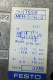 Festo MFH-3-1/4-S Pneumatic Solenoid Valve G1/4 3/2-Way 7959
