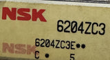 NSK 6204ZC3 Deep Groove Ball Bearing Single Row 20 x 47 x 14 mm