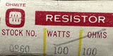 Ohmite 0960 Vitreous Enameled Resistor 100 Ohm 100 W