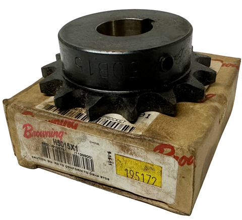 Browning H5015X1 Roller Chain Sprocket Finished Bore #50 1" Bore 15 T 5/8" Pitch