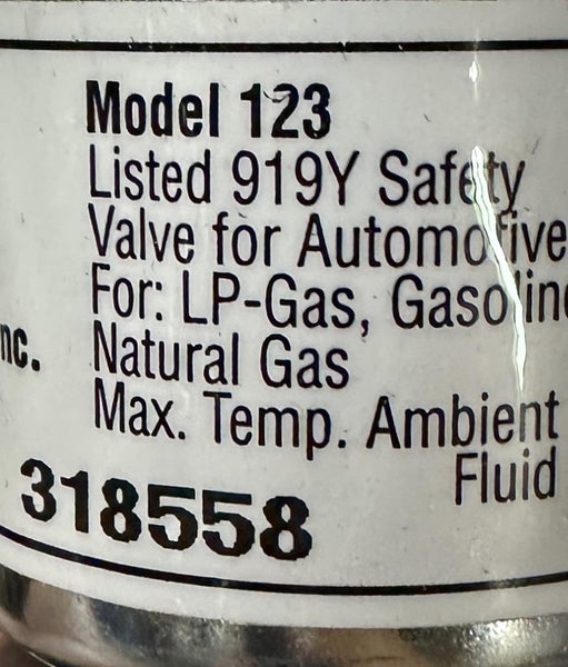 Advanced Fuel Components 123 Solenoid Valve 12VDC 1.0A Max 312 PSI Max