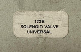 Advanced Fuel Components 123 Solenoid Valve 12VDC 1.0A Max 312 PSI Max 123B