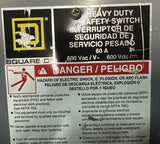 Square D H362N Heavy Duty Safety Switch Fusible 60A 600V 50/60Hz 3 Phase 4 Wire