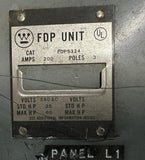 Westinghouse FDPS324 Panelboard Switch Fusible 200A 240V 3 Phase 3 Pole