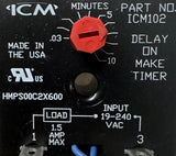 ICM Controls ICM102 Delay-On-Make Timer .03-10 Min 19-240 VAC HMPS00C2X600
