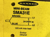 Banner SMA31E Mini-Beam Photoelectric Emitter Sensor 3m 24-240VAC 26058