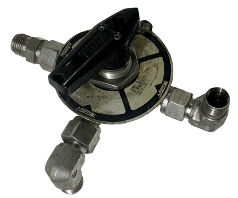 Whitey SS-43ZF2 Ball Valve 5-Way 1/8" NPT Stainless Steel w/ Fitting