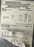 Square D HU261AWK Non-Fused Safety Switch Series D1 30A 600V 2-Pole