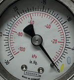 Noshok Pressure Gauge 0 to -30 in. Hg/ 0 to -100 KPA Range