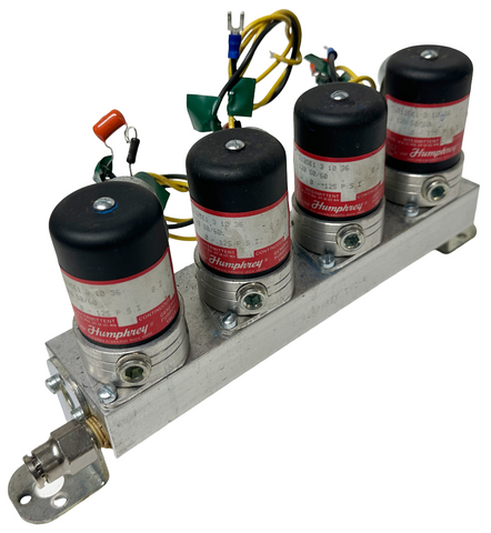Humphrey TMC-4 4-Station Valve Manifold w/ (4) T125E1 3 10 36 Solenoid Valves