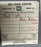 Square D QOC 12 QO Load Center Series D1 12 Space w/ (11) Breakers