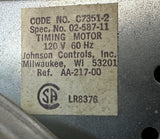 Johnson Controls C-7351-2 7 Day Calendar Dial Time Control 120V 60Hz 02-587-11