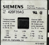 Siemens 42BF35AG Definite Purpose Contactor 3-Pole 30A 208-240V AC Coil