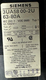 Siemens 3UA5800-2U Thermal Overload Relay 63-80A