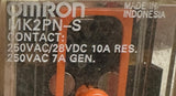 Omron MK2PN-S Contact Relay 250VAC / 28VDC 10A w/ Dayton 5X852F Socket