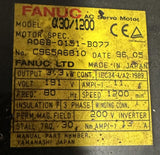 Fanuc A30/1200 AC Servo Motor 3.3kW 1200RPM 191V 80Hz 11A A06B-0151-B077