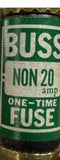 Lot of (8) Bussmann NON20 One-Time Fuse 20A 250VAC/125VDC Class K5 NON-20
