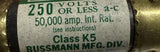 Lot of (8) Bussmann NON20 One-Time Fuse 20A 250VAC/125VDC Class K5 NON-20