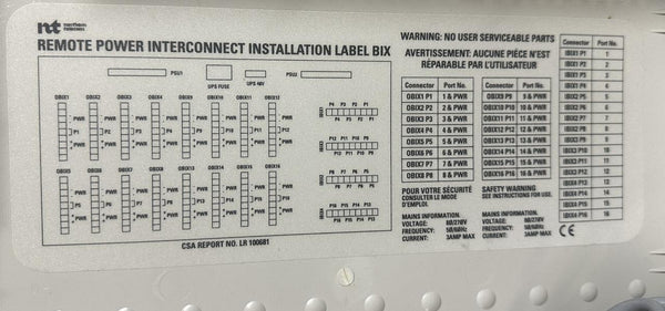 Northern Telecom NTE024AA Remote Power Interface RPI-16 Module NTE0002