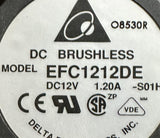 Delta EFC1212DE DC Brushless Fan 12VDC 1.2A 4 Pin 120mm x 38mm