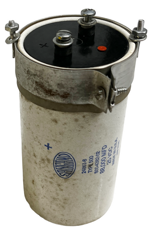Sangamo 500-4382-02 Type 500 Electrolytic Capacitor 88,000 µF 25 VDC w/ Clamp
