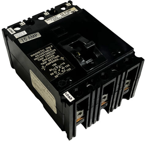 Square D FAL-36015-13M Circuit Breaker 3-Pole 15A 600VAC FAL3601513M