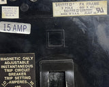 Square D FAL-36015-13M Circuit Breaker 3-Pole 15A 600VAC FAL3601513M