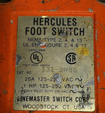 Linemaster 531-SWHO Hercules Foot Switch Orange 20 A 125-250 VAC 1 HP