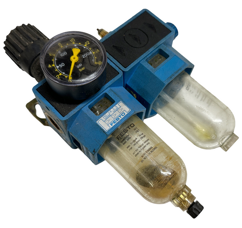 Festo FRC-3/8-S-B Filter Regulator Lubricator Unit 3/8" NPT 40 µm