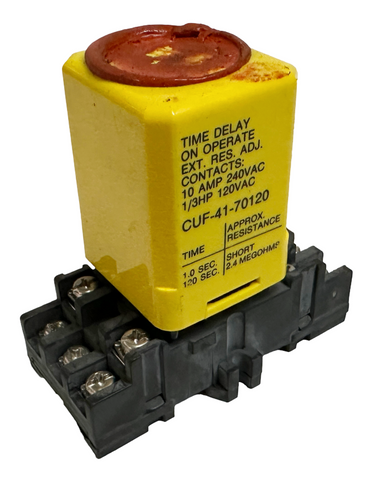 Potter & Brumfield CUF-41-70120 Time Delay Relay 120/240V DPDT 10A w/ Socket