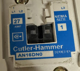 Cutler-Hammer AN16DN0 Motor Starter NEMA Size 1 3-Pole 27A 600VAC