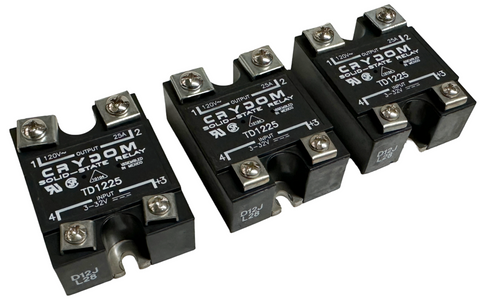 Lot of (3) Crydom TD1225 Solid State Relay Panel Mount 25A 120VAC 3-32VDC