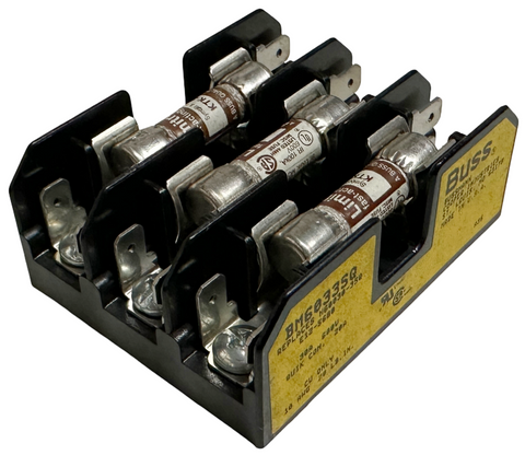 Bussmann BM6033SQ Fuse Block 30A 600V 3-Pole w/ (3) Fuses