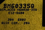 Bussmann BM6033SQ Fuse Block 30A 600V 3-Pole w/ (3) Fuses