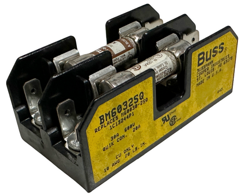 Bussmann BM6032SQ Fuse Block 30A 600V 2-Pole w/ (2) Fuses