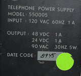 Isoetec 550005 Telephone Power Supply Tri-Output 120 VAC 60HZ 1 A