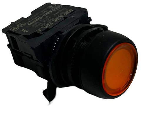 Allen-Bradley 800F-X10E Amber Push Button Switch Series A w/ Contact Block