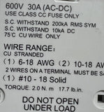 Lot of (2) Marathon 6SC30AI C Fuse Holder 30 A 600 V Class CC