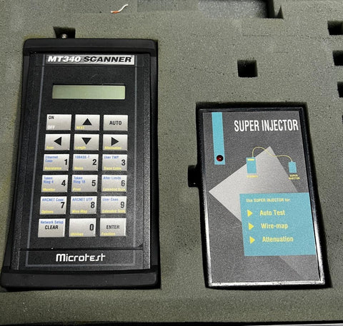 Python Screw Mt340 Microtest MT340 Cable Tester Scanner w/ Accessories & Case