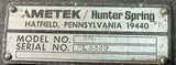 Ametek Hunter Spring Model RM Tensile Tester ML3339 w/ Gauge 200 LBS