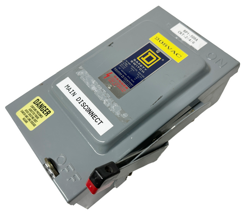 Square D HU361 Heavy Duty Non-Fusible Safety Switch Series E1 30 A 600 V 3‑Pole