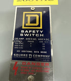 Square D HU361 Heavy Duty Non-Fusible Safety Switch Series E1 30 A 600 V 3‑Pole
