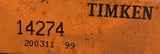 Timken 14274 Tapered Roller Bearing Cup 2.717″ Outer Diameter 0.625″ Width