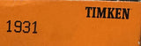 Timken 1931 Tapered Roller Bearing Cup 2.375″ OD 0.625″ Width